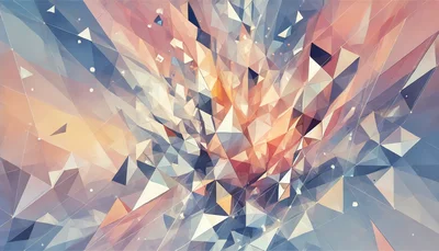 ChatGPT - The echoes of a lighter digital world, personal growth, freedom, poetry, elegance, abstract, polygon, mathematical, eerie, pure, minimalist