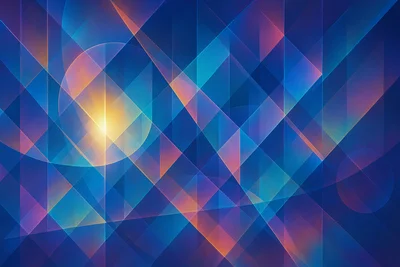 ChatGPT - The light we carry - Abstract digital art featuring geometric shapes, reflections, and light patterns. Vibrant color palette with a futuristic, dreamy atmosphere. Crystal-like textures, gradients, and layered transparency effects. Modern visual aesthetic.